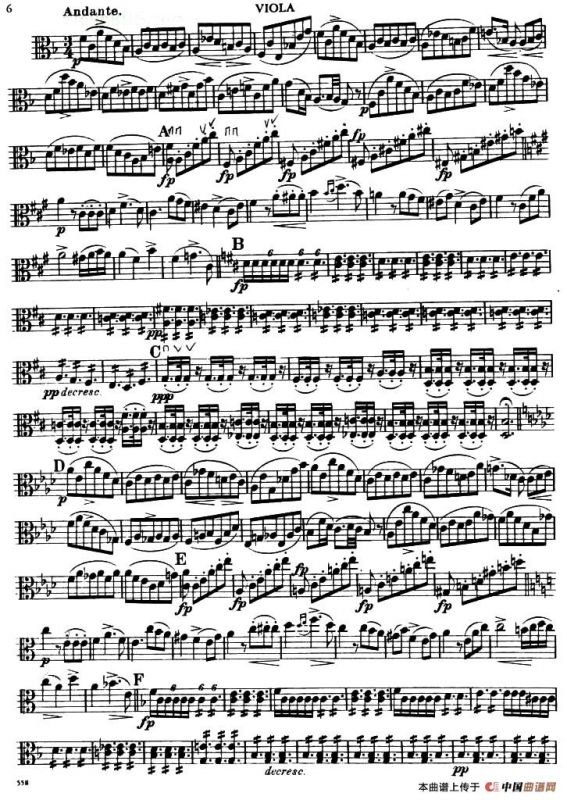 TROUT QUINTET（鳟鱼五重奏）（中提琴分谱）