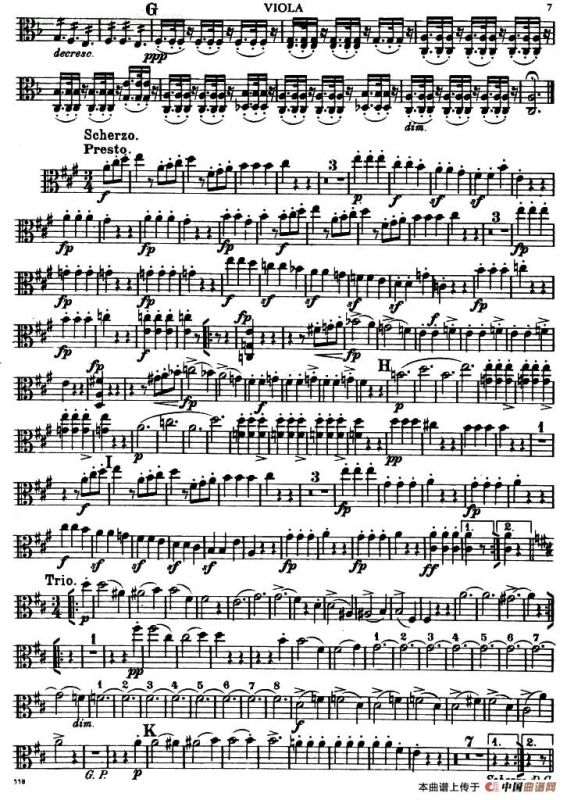 TROUT QUINTET（鳟鱼五重奏）（中提琴分谱）