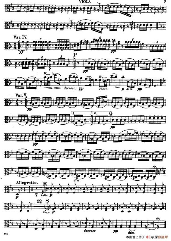 TROUT QUINTET（鳟鱼五重奏）（中提琴分谱）