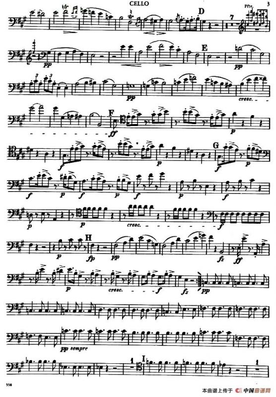 TROUT QUINTET（鳟鱼五重奏）（第一大提琴分谱）