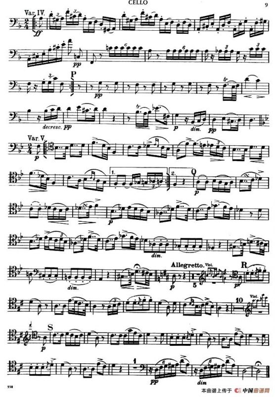 TROUT QUINTET（鳟鱼五重奏）（第一大提琴分谱）