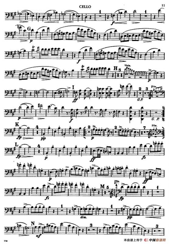 TROUT QUINTET（鳟鱼五重奏）（第一大提琴分谱）