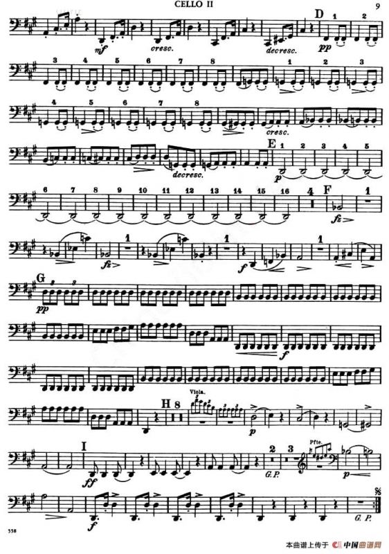 TROUT QUINTET（鳟鱼五重奏）（第二大提琴分谱）