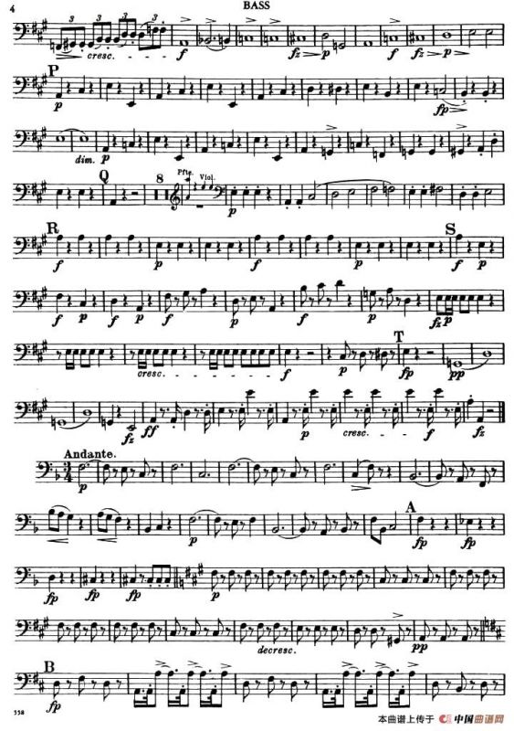 TROUT QUINTET（鳟鱼五重奏）（BASS分谱）