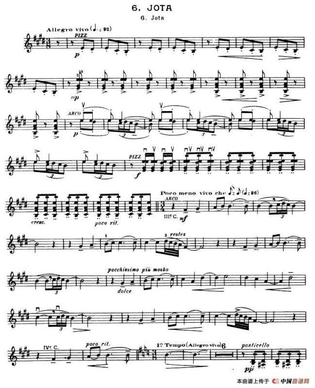 Suite of Spanish Folksongs: 6、JOTA