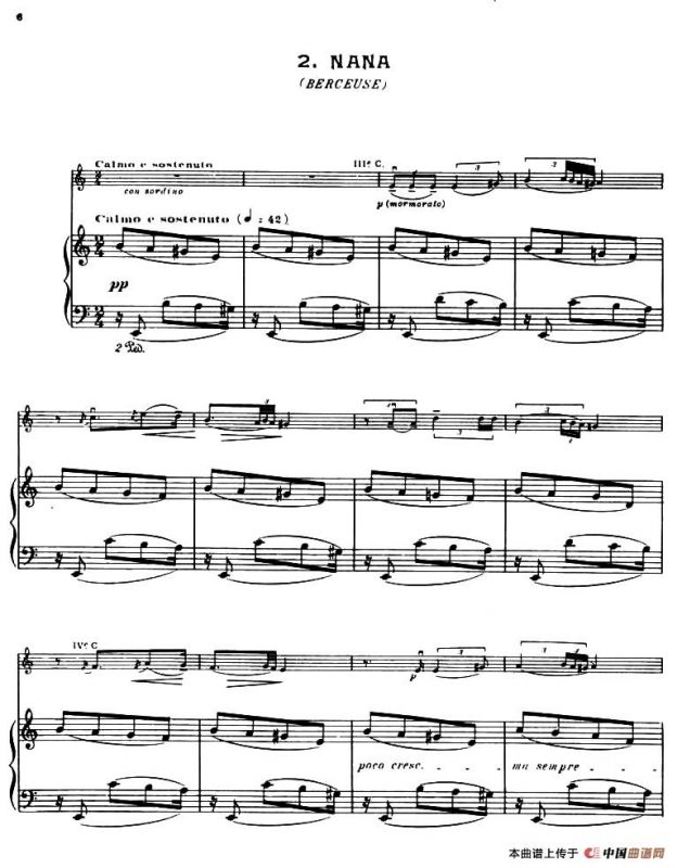 Suite of Spanish Folksongs:2、NANA（小提琴+钢琴伴奏）