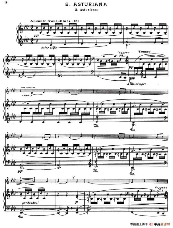 Suite of Spanish Folksongs:5、ASTURIANA