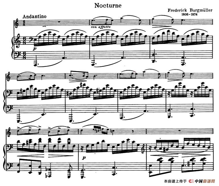 NOCTURNE（夜曲）（布格缪勒作曲版）（小提琴+钢琴伴奏）