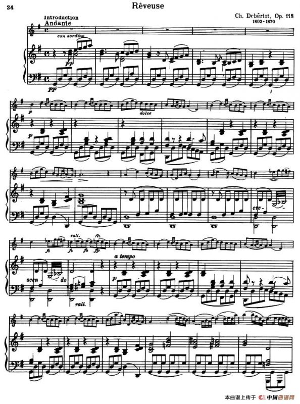 REVEUSE（梦幻）（德贝里奥作曲版）（小提琴+钢琴伴奏）