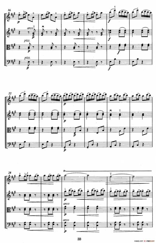 欢庆丰收（弦乐四重奏）