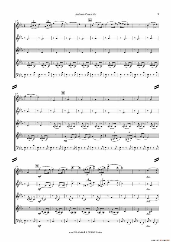 如歌的行板（Andante Cantabile）（五重奏）