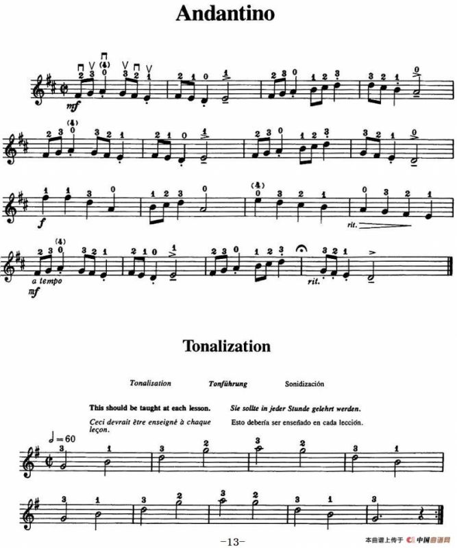 铃木小提琴教材第一册（Suzuki VIOLIN PART VOLUME 1）