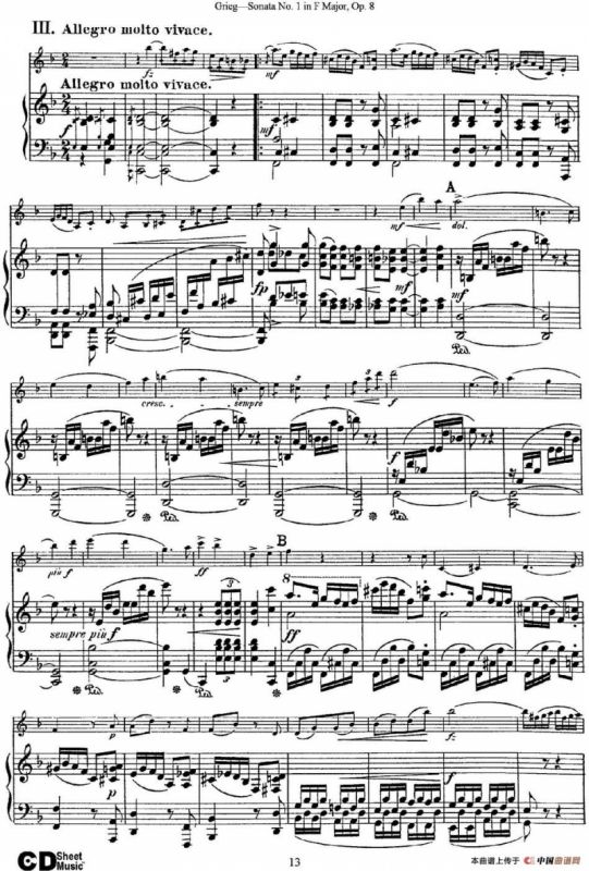 Violin Sonata No.1 Op.3（小提琴+钢琴伴奏）