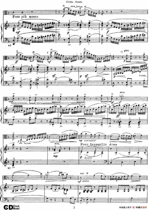 Glinka Sonata（小提琴+钢琴伴奏）