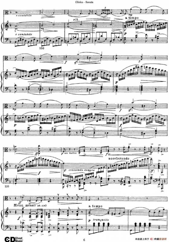 Glinka Sonata（小提琴+钢琴伴奏）