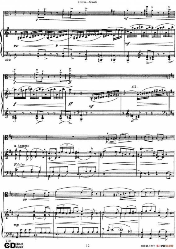 Glinka Sonata（小提琴+钢琴伴奏）