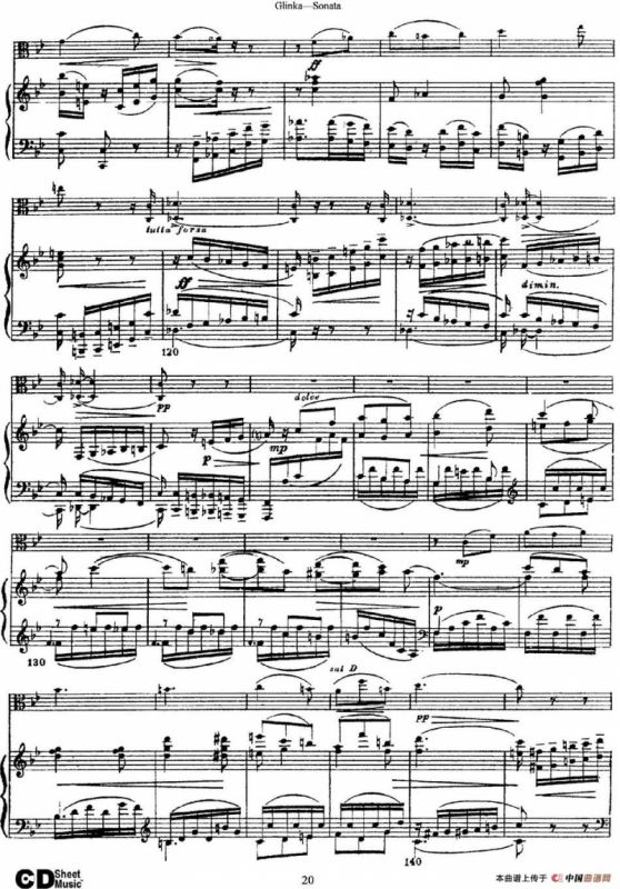 Glinka Sonata（小提琴+钢琴伴奏）