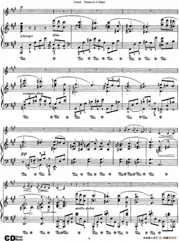 Franck Sonata in A Major（小提琴+钢琴伴奏）