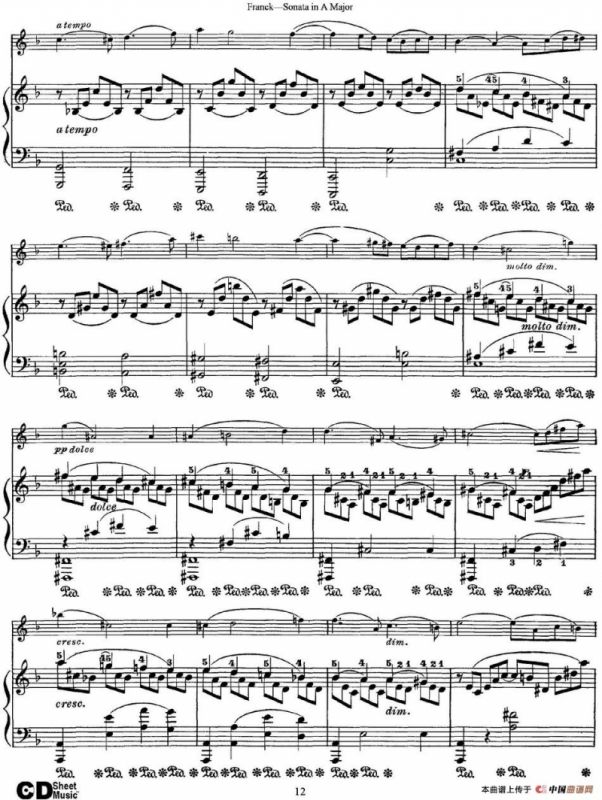 Franck Sonata in A Major（小提琴+钢琴伴奏）