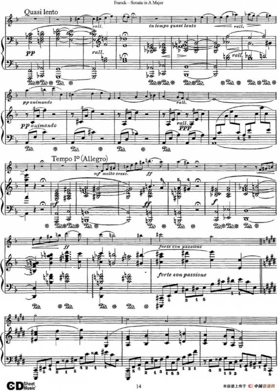 Franck Sonata in A Major（小提琴+钢琴伴奏）