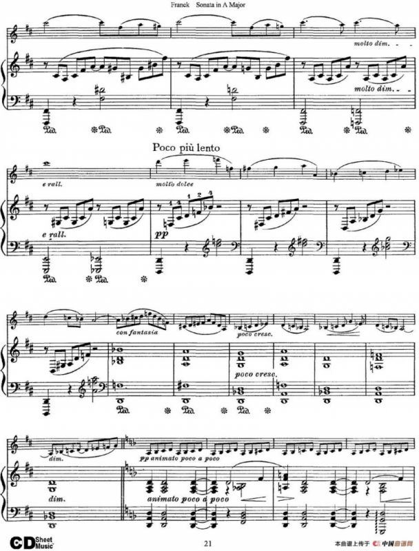 Franck Sonata in A Major（小提琴+钢琴伴奏）