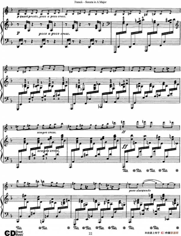 Franck Sonata in A Major（小提琴+钢琴伴奏）