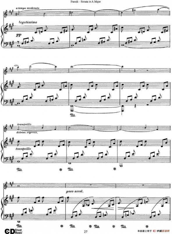 Franck Sonata in A Major（小提琴+钢琴伴奏）