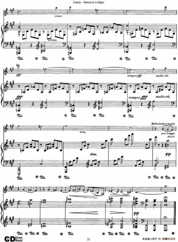 Franck Sonata in A Major（小提琴+钢琴伴奏）