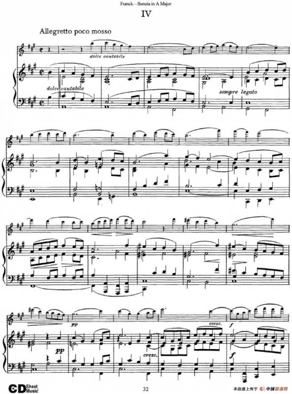 Franck Sonata in A Major（小提琴+钢琴伴奏）