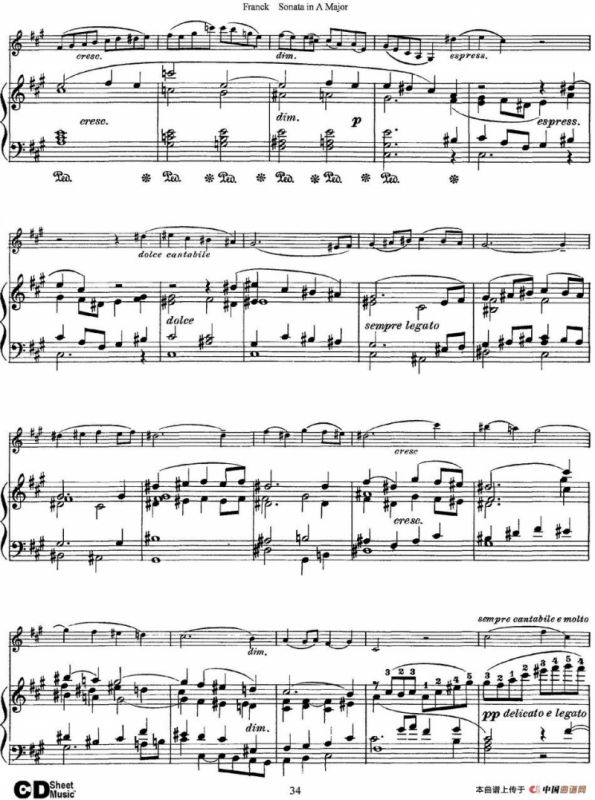 Franck Sonata in A Major（小提琴+钢琴伴奏）