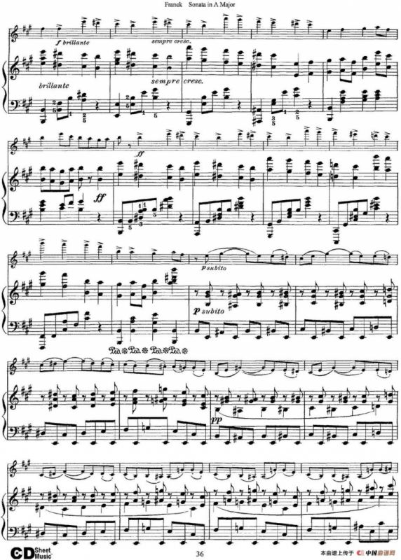 Franck Sonata in A Major（小提琴+钢琴伴奏）