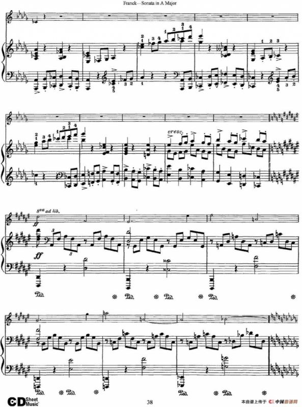 Franck Sonata in A Major（小提琴+钢琴伴奏）