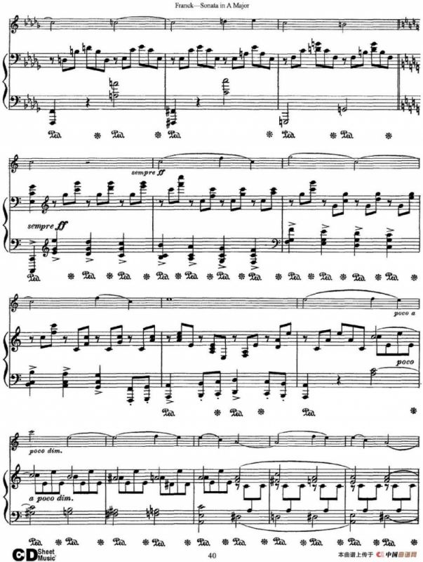 Franck Sonata in A Major（小提琴+钢琴伴奏）