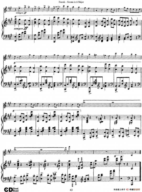 Franck Sonata in A Major（小提琴+钢琴伴奏）