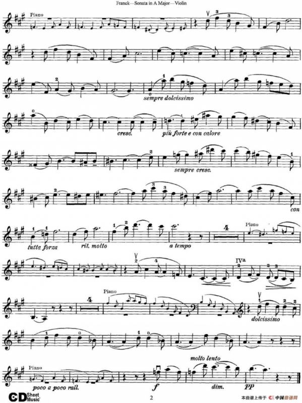 Franck Sonata in A Major