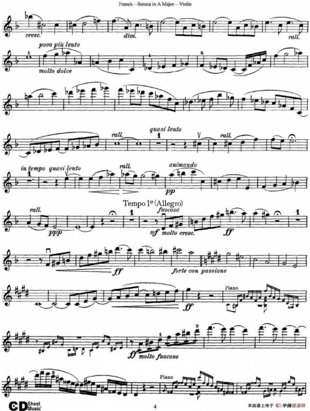 Franck Sonata in A Major