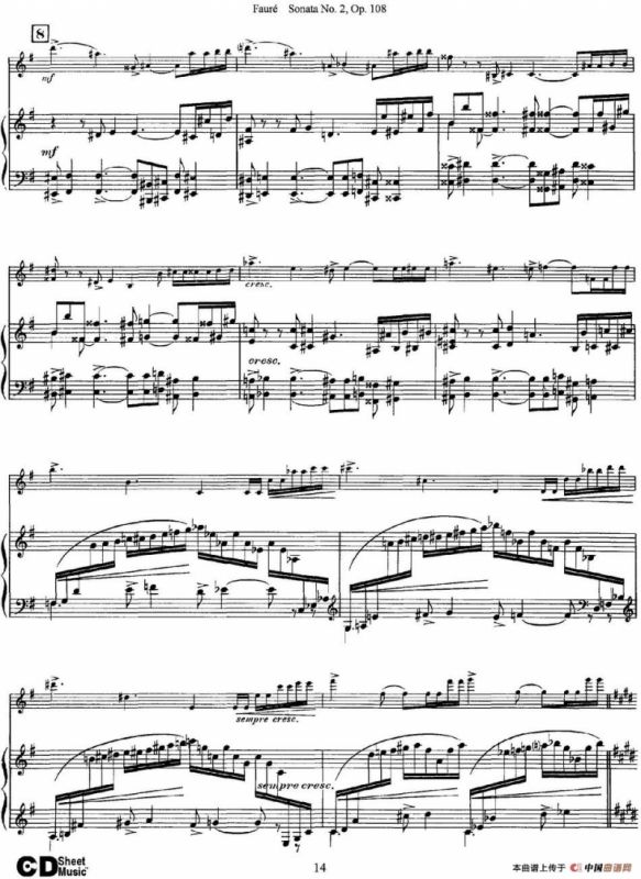 Violin Sonata No.2 Op.108（小提琴+钢琴伴奏）