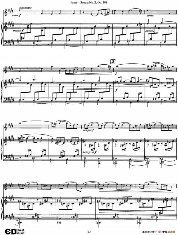 Violin Sonata No.2 Op.108（小提琴+钢琴伴奏）