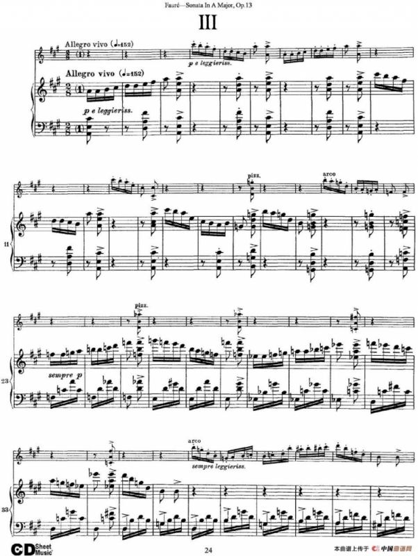 Violin Sonata No.1 Op.13（小提琴+钢琴伴奏）