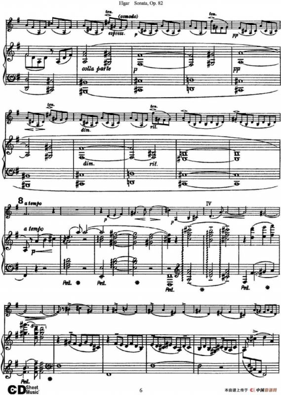 Violin Sonata Op.82（小提琴+钢琴伴奏）