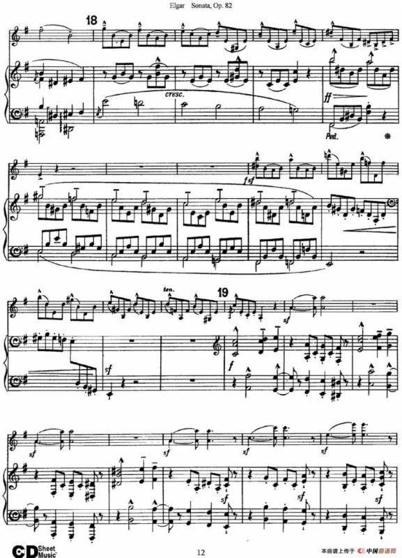 Violin Sonata Op.82（小提琴+钢琴伴奏）