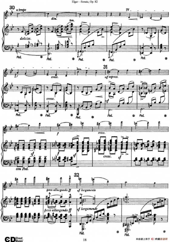 Violin Sonata Op.82（小提琴+钢琴伴奏）