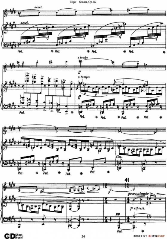 Violin Sonata Op.82（小提琴+钢琴伴奏）