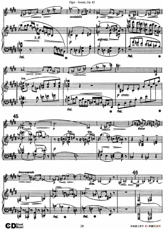 Violin Sonata Op.82（小提琴+钢琴伴奏）