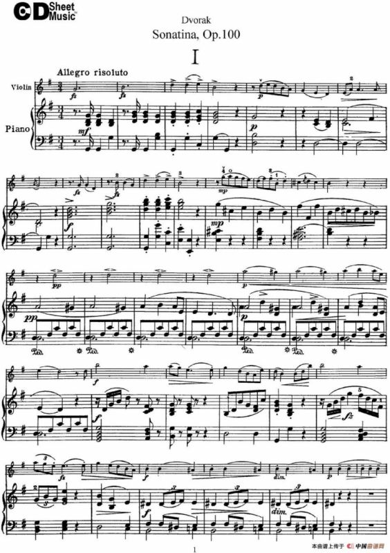 Violin Sonatina Op.100（小提琴+钢琴伴奏）