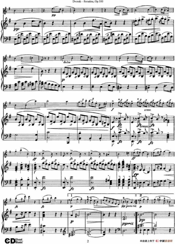 Violin Sonatina Op.100（小提琴+钢琴伴奏）