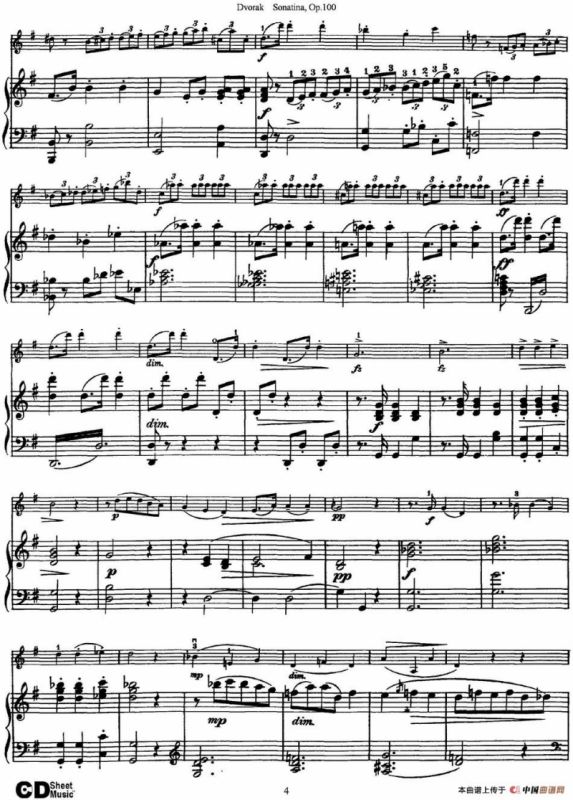 Violin Sonatina Op.100（小提琴+钢琴伴奏）