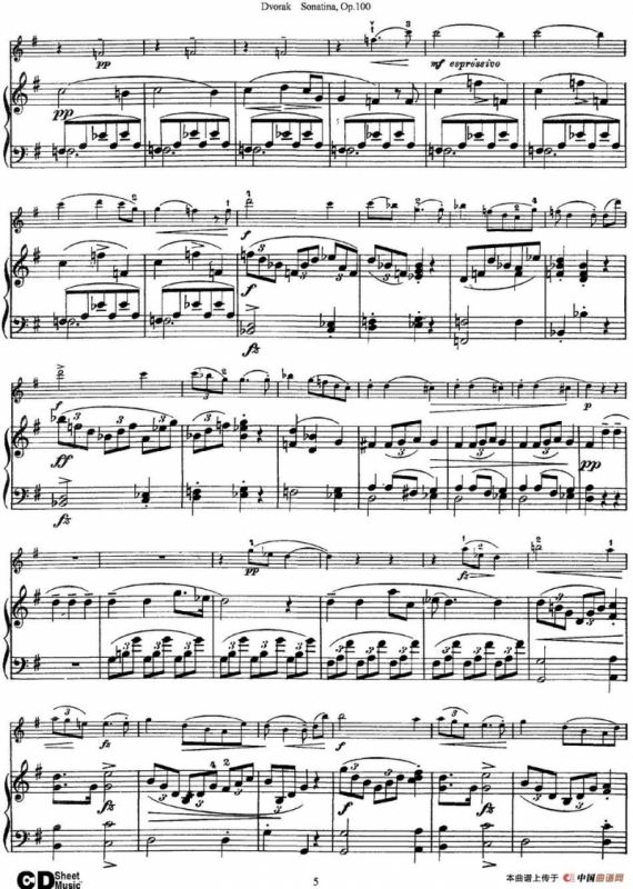 Violin Sonatina Op.100（小提琴+钢琴伴奏）