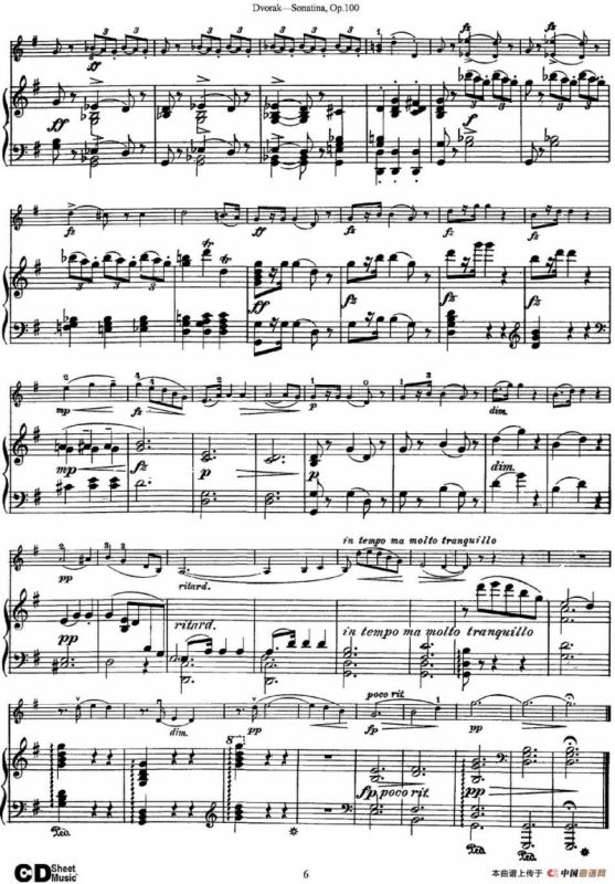 Violin Sonatina Op.100（小提琴+钢琴伴奏）