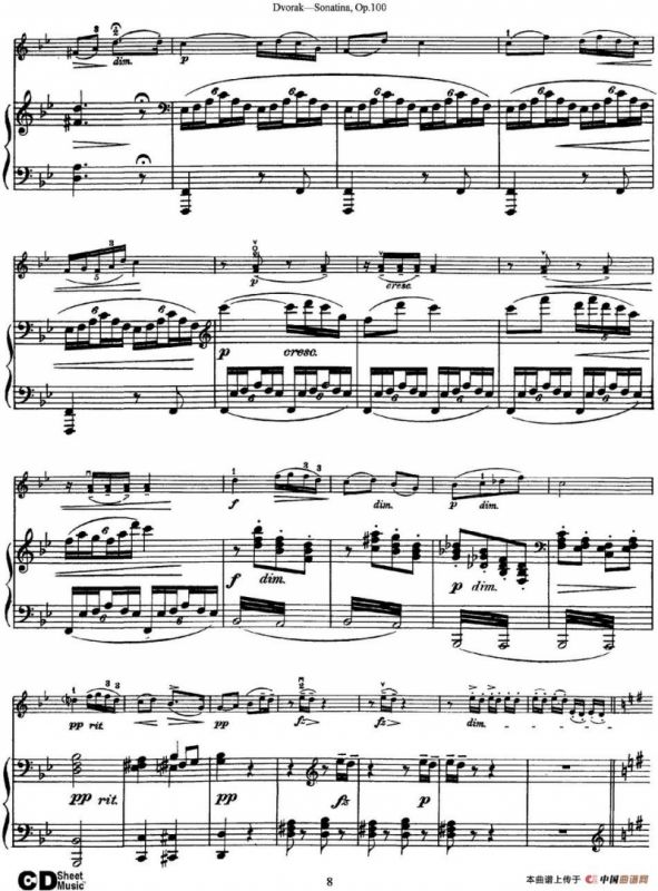 Violin Sonatina Op.100（小提琴+钢琴伴奏）